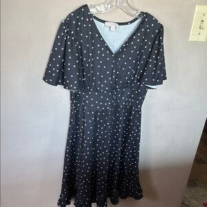 Triangle Print Black Dress